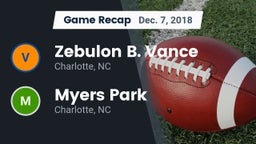 Recap: Zebulon B. Vance  vs. Myers Park  2018