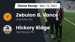 Recap: Zebulon B. Vance  vs. Hickory Ridge  2021