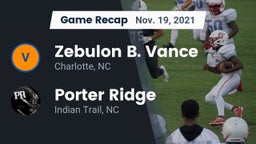 Recap: Zebulon B. Vance  vs. Porter Ridge  2021