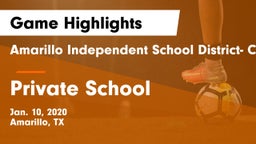 Amarillo Independent School District- Caprock  vs Private School Game Highlights - Jan. 10, 2020