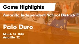 Amarillo Independent School District- Caprock  vs Palo Duro  Game Highlights - March 10, 2020