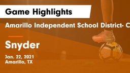 Amarillo Independent School District- Caprock  vs Snyder  Game Highlights - Jan. 22, 2021
