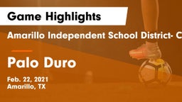 Amarillo Independent School District- Caprock  vs Palo Duro  Game Highlights - Feb. 22, 2021