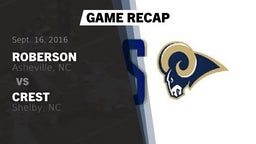 Recap: Roberson  vs. Crest  2016