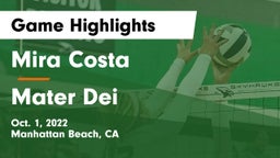 Mira Costa  vs Mater Dei  Game Highlights - Oct. 1, 2022