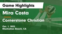 Mira Costa  vs Cornerstone Christian  Game Highlights - Oct. 1, 2022