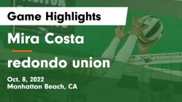 Mira Costa  vs redondo union  Game Highlights - Oct. 8, 2022