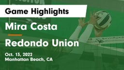 Mira Costa  vs Redondo Union  Game Highlights - Oct. 13, 2022