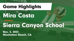 Mira Costa  vs Sierra Canyon School Game Highlights - Nov. 5, 2022