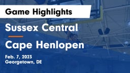 Sussex Central  vs Cape Henlopen  Game Highlights - Feb. 7, 2023