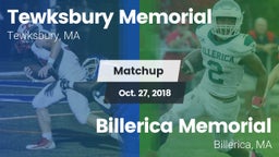 Matchup: Tewksbury Memorial vs. Billerica Memorial  2018