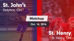 Matchup: St. John's vs. St. Henry  2016