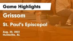Grissom  vs St. Paul's Episcopal  Game Highlights - Aug. 20, 2022