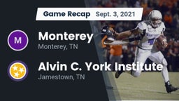 Recap: Monterey  vs. Alvin C. York Institute 2021