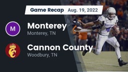 Recap: Monterey  vs. Cannon County  2022
