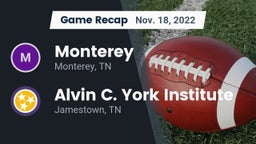 Recap: Monterey  vs. Alvin C. York Institute 2022