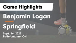 Benjamin Logan  vs Springfield  Game Highlights - Sept. 16, 2023
