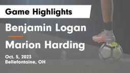 Benjamin Logan  vs Marion Harding  Game Highlights - Oct. 5, 2023