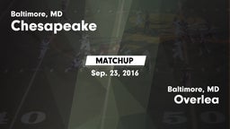 Matchup: Chesapeake vs. Overlea  2016