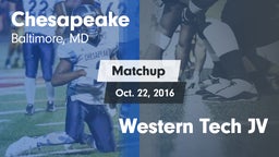 Matchup: Chesapeake vs. Western Tech JV 2016