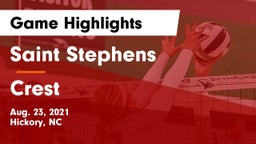 Saint Stephens  vs Crest  Game Highlights - Aug. 23, 2021