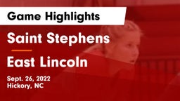 Saint Stephens  vs East Lincoln Game Highlights - Sept. 26, 2022