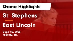 St. Stephens  vs East Lincoln  Game Highlights - Sept. 25, 2023