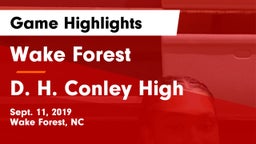 Wake Forest  vs D. H. Conley High Game Highlights - Sept. 11, 2019