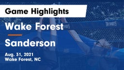 Wake Forest  vs Sanderson  Game Highlights - Aug. 31, 2021