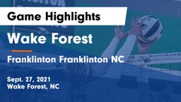 Wake Forest  vs Franklinton  Franklinton NC Game Highlights - Sept. 27, 2021