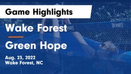 Wake Forest  vs Green Hope  Game Highlights - Aug. 23, 2022