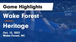 Wake Forest  vs Heritage  Game Highlights - Oct. 13, 2022