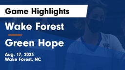 Wake Forest  vs Green Hope  Game Highlights - Aug. 17, 2023