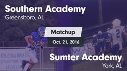 Matchup: Southern Academy vs. Sumter Academy  2016