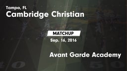 Matchup: Cambridge Christian vs. Avant Garde Academy 2016