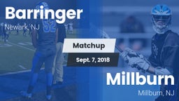 Matchup: Barringer vs. Millburn  2018