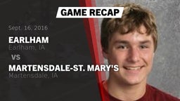 Recap: Earlham  vs. Martensdale-St. Mary's  2016