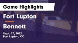 Fort Lupton  vs Bennett  Game Highlights - Sept. 27, 2022