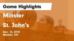 Minster  vs St. John's  Game Highlights - Dec. 13, 2018