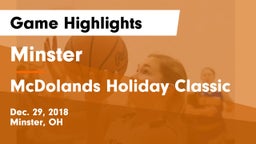 Minster  vs McDolands Holiday Classic Game Highlights - Dec. 29, 2018