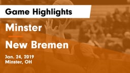 Minster  vs New Bremen  Game Highlights - Jan. 24, 2019