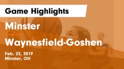 Minster  vs Waynesfield-Goshen  Game Highlights - Feb. 23, 2019