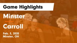 Minster  vs Carroll  Game Highlights - Feb. 3, 2020