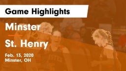 Minster  vs St. Henry  Game Highlights - Feb. 13, 2020