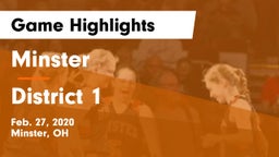 Minster  vs District 1 Game Highlights - Feb. 27, 2020