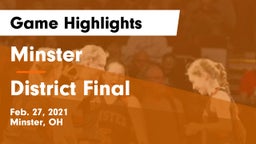Minster  vs District Final Game Highlights - Feb. 27, 2021