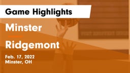 Minster  vs Ridgemont  Game Highlights - Feb. 17, 2022