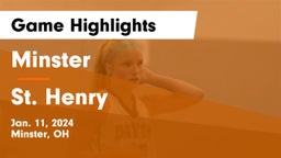Minster  vs St. Henry  Game Highlights - Jan. 11, 2024