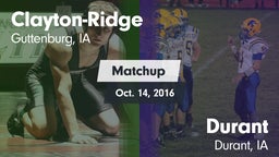 Matchup: Clayton-Ridge vs. Durant  2016