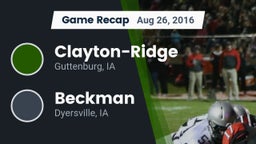Recap: Clayton-Ridge  vs. Beckman  2016